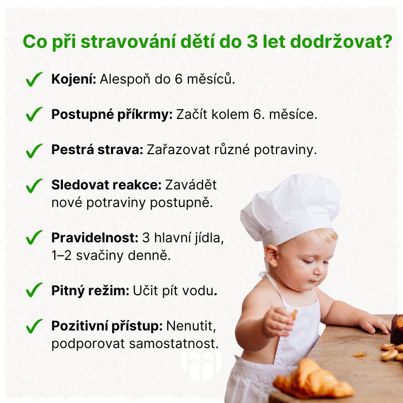 Co při stravování dětí do 3 let dodržovat